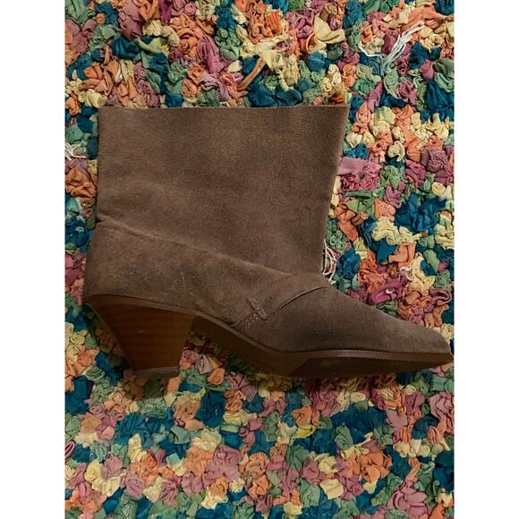 Slouchy Suede Ankle Boots with Low Cone Heel - Picture 9 of 10